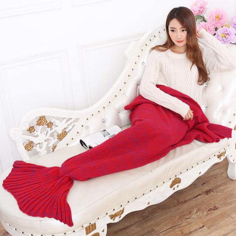 red mermaid tail blanket