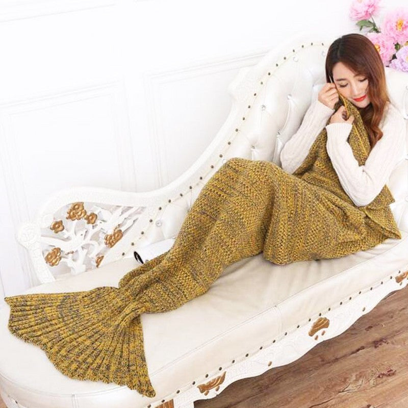 yellow mermaid tail blanket