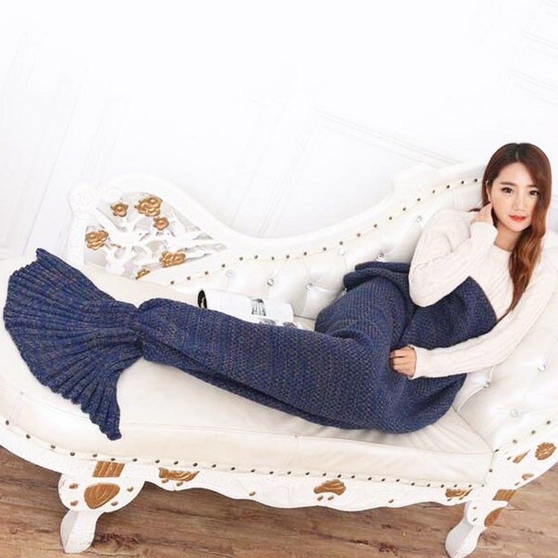 navy mermaid tail blanket