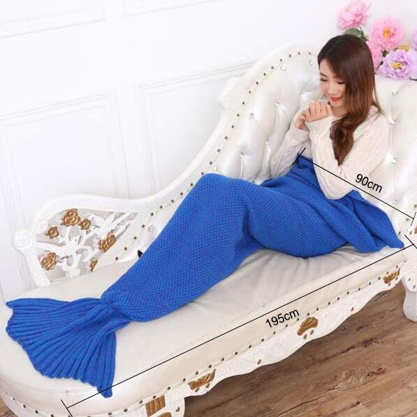 dark-blue mermaid tail blanket