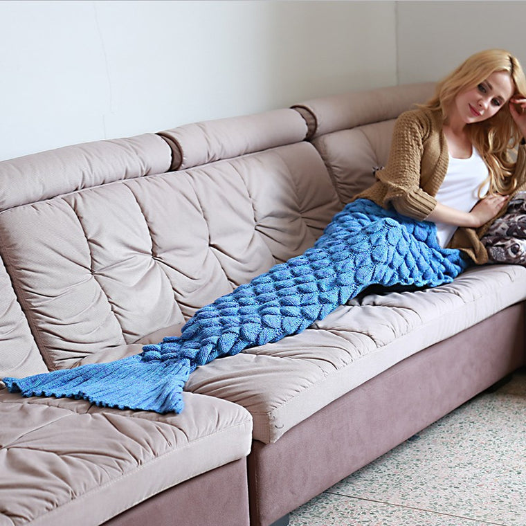 Scales Blue Mermaid Tail Blanket